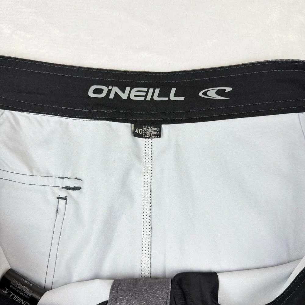 ONeill Mens Tropical Floral Board Shorts Gray Turquoise Swim Trunks Size 40